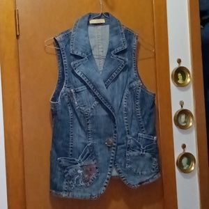 Stylish jeans vest from Biba would say size small